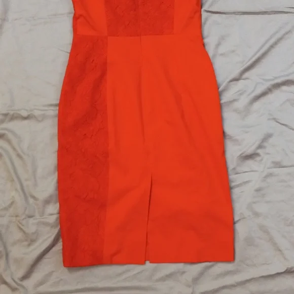 Karen Millen orange cotton stretch dress - Picture 6 of 9